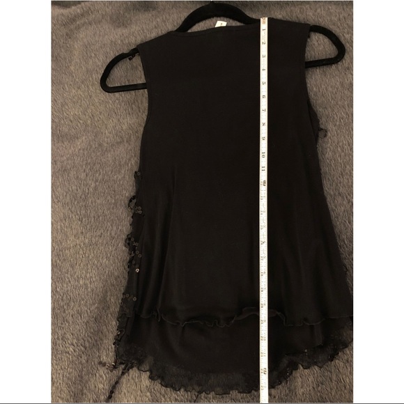 Azel Hazel Black Sequin Front Tank Top Small NWT - Picture 5 of 6